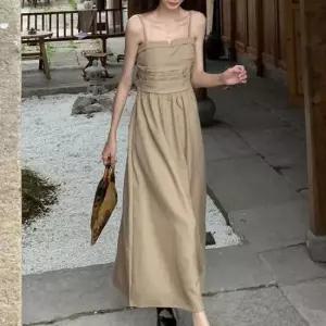 나시원피스 뒷 스모크 밴딩 나시 원피스 A라인 스커트 체형 커버