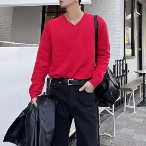 [허밍플라이] 남자 봄 브이넥 부드러운 모달 니트