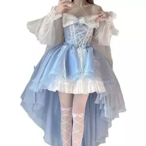 성인 공주 드레스 원피스 쉬폰 할로윈 코스튬 의상 졸업사진 컨셉