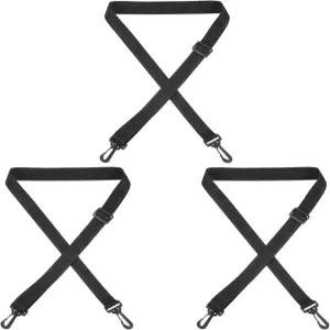 메신저 백 및 물병 캐리어용 회전 클립이 있는 3개의 어깨끈 가방끈 교체 조절 가능한 나일론 스트랩블랙