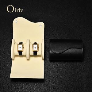 FANXI 커플 시계 파우치 - 세련된 듀얼 슬롯 디자인과 우아한 곡선형, 여행 및 보관용 프리미엄 가죽 케이