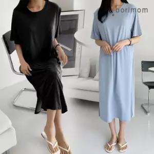 쿨 터치 여름 수유 원피스 반팔 수유복 티안나는 암홀 수유구