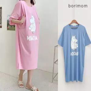 무민 반팔 수유 원피스 여릅 수유복