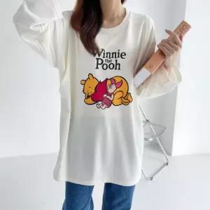 디즈니 푸우 긴팔 수유 티셔츠 숨김 수유티 봄 가을 수유복