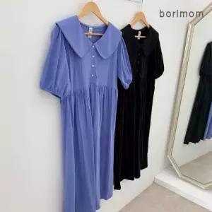 미유 카라 반팔 단추 수유원피스 여름 외출 홈웨어 잠옷 임산부 예쁜 빅사이즈 수유복 선물