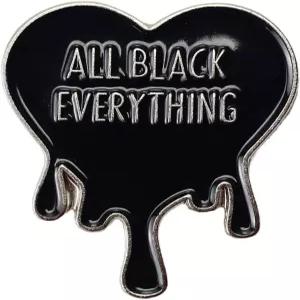 올 블랙 에나멜 핀 드리핑 하트 브로치 미니멀리스트 선물 다크 바이브 라펠 배지 백팩 재킷 모자용 고딕