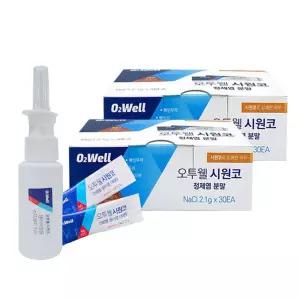 오투웰 시원코 휴대용 세정기 생리식염분말 70포 2개