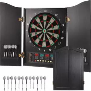 LED 디지털 스코어보드가 장착된 전자 다트보드 캐비닛 세트 16인용 27게임 및 243개의 변형 가정용 벽