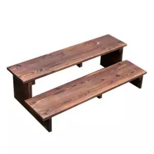 나무 계단 높은층계 현관 무릎보호 방부목 입구