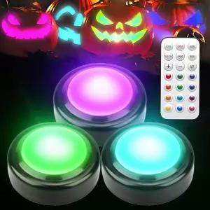 호박 할로윈 장식을 밝히세요 RGB 리모컨으로 조명 잭 오 랜턴을 위한 색 변화 없는 LED 양초 크리스마스