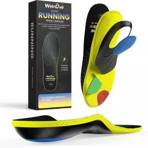 웰노브 러닝 깔창 남성과 여성을 위한 퍼포먼스 아치 지지대 삽입물 피로 감소 부상 예방 및 발뒤꿈치 에