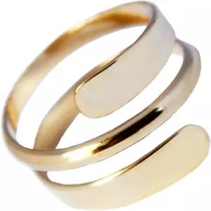 TOE RING Things 엄지손가락 또는 손가락 반지 조절 가능 14K 골드 필 파이프라인 랩 어라운드 링 남녀용