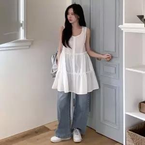 [신세계라이브쇼핑][옷자락] 여자 폴리 루즈핏 프릴 티어드 미니원피스