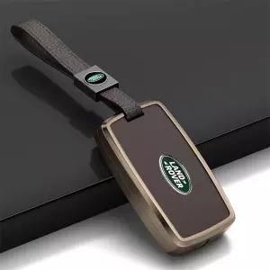 랜드로버 전용 키케이스 가죽 스마트키 보호 금속 커버 B타입 카페브라운