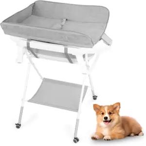 목욕 및 그루밍을 위한 개 욕조 세척 스테이션 2 in 1 소형견 고양이 애완동물을 접이식 고급 휴대용 샤워