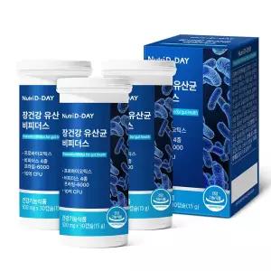 (정품) 뉴트리디데이 장건강 장용성 유산균 비피더스 3개 총90캡슐