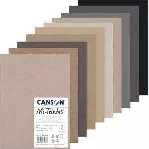 CANSON MiTeintes 컬러 드로잉 160gsm A4 종이 팩 양면 허니콤 파인 그레인 10장의 회색 시트 전문