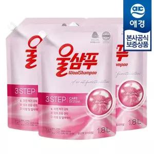 [애경][eTV][애경] 울샴푸 오리지널 중성세제 리필 1.8L x3개[35797159]