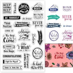 PH 팬더홀 장식 클리어 스탬프 플라스틱 영감을 주는 단어 실리콘 필름 프레임 투명 씰 선물 사진 앨범