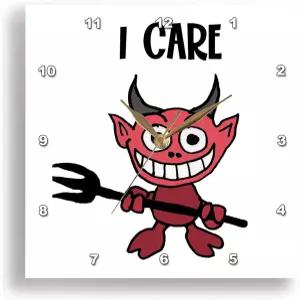 3D 로즈 월 시계 무음 10인치 피치포크와 함께한 웃긴 악마는 케어 데빌 메이 펀 악마라고 말합니다