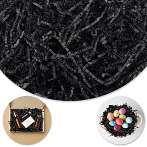 다르푸케이 크링클 종이 필러, 선물 바구니용 파쇄 종이 1/2LB(8온스) 블랙, 생일, 결혼식, 상자 가방용