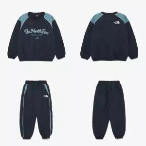 [매장판] 노스페이스 키즈 긴팔 티셔츠 바지 세트 스타디움 아동 셋업 코디 다크 네이비 NM5M