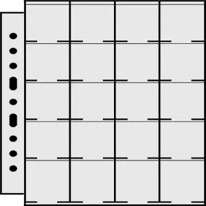 종이 또는 소프트 플라스틱 동전 홀더를 위한 우르새 미노리스 20포켓 2x2 폴로필렌 수집가 페이지 20팩