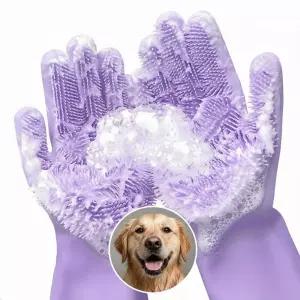 목욕용 RZletic 고양이 및 개 세척 장갑 - 그루밍 마사지 발 청소를 위한 2-in-1 디자인 스크러빙
