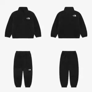 [매장판] 노스페이스 키즈 반집업 맨투맨 바지 셋업 코디 파인콘 플리스 세트 블랙 NT7T