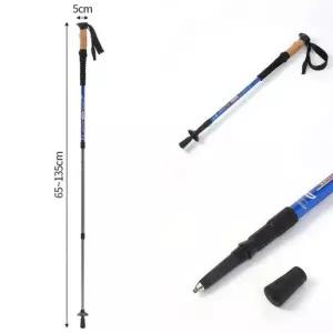 빅마운트 3단 접이식 등산스틱 블루 등산용지팡이