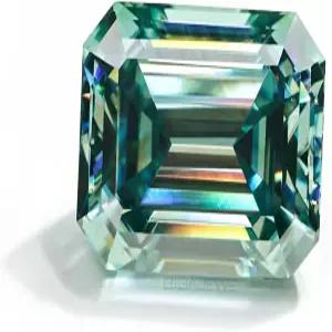 기가제위 모이사나이트 5x7mm 1.0ct VVS1 블루 그린 컬러 에메랄드 인증서로 보석 제작에 탁월한 컷 루즈