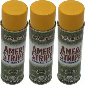 아메리칸 스트라이프 옐로우 필드 마킹 페인트 캔 3개각 18온스 저항성 속건성 잔디 및 라인 스트라이핑