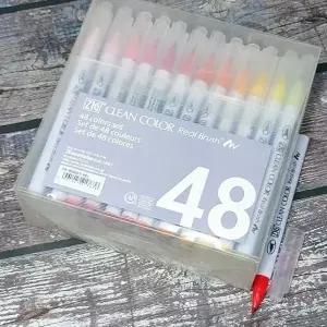 [셀러에이드]수채화 캘리그라피 붓물감 48색 세트 고체 물감 일반 붓 포함