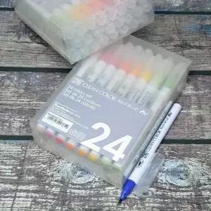[셀러에이드]수채화 캘리그라피 붓 세트 24색 리얼브러쉬 클린컬러