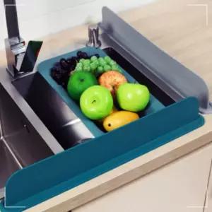 부엌 탈부착 실리콘 싱크대 물튀김방지 물막이 그레이 UWE53373