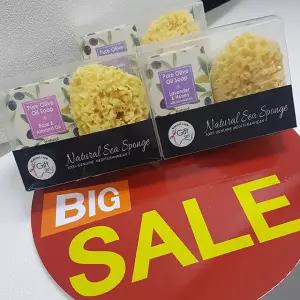 [50% 할인] 케레소 해면 스펀지 (허니콤 9.5cm+올리브오일비누)