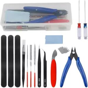 WMYCONGONG 24 PCS 모델러 기본 도구 플라스틱 용기 전문 건담 모델 키트 완벽한 구축 초보 취미 조립 건물