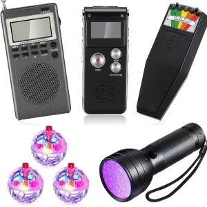 사일롱 7개 유령 사냥 장비 키트 1개 전자기 초정상 방사선 탐지기 디지털 EVP 음성 녹음기 휴대용 라디오