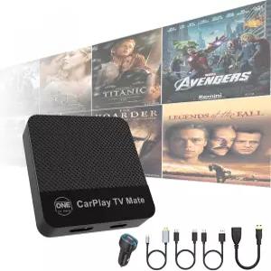 원카스테레오 자동차 TV 메이트 무선 카플레이 어댑터 및 유선 전화 거울 유튜브/넷플릭스 시청 모바일