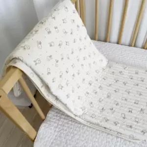 제이앤제나 아기 유아 침대시트 패드 토끼 내츄럴