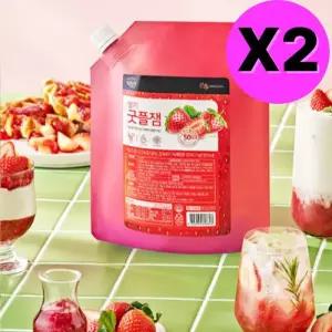 복음자리 딸기 굿플잼 대용량 1kg X 2 라떼 와플 토핑