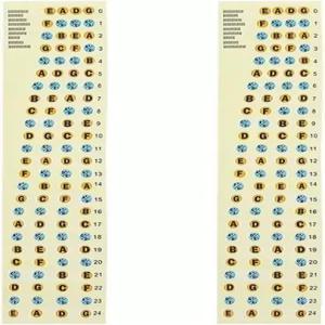 툴소 2Pcs 기타 스티커 핑거보드 베이스 프렛보드 스케일 노트 라벨 연습 액세서리