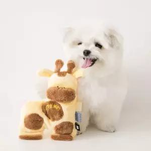 바잇미 애견 애착인형 장난감 보들보들 바스락 삑삑이 소형견 물기 좋은 사이즈 기린