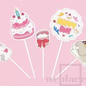 위플레이스 케이크 토퍼 1개 랜덤 데코초 케이크픽