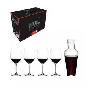 리델 베리타스 카베르네/메를로 와인잔 + 모젤 디캔터 세트
