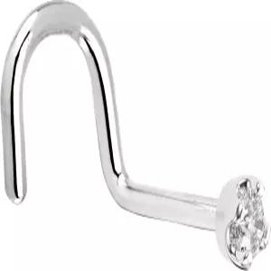 바디 캔디 리얼 플래티넘 1.5mm 0.015 cttw 정품 다이아몬드 코 링 저자극 수제 미국산