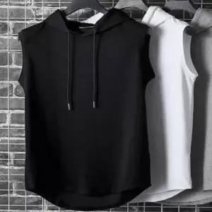 [라일리의류] Rly 남성 쿨원단 민소매 후드 티셔츠 머슬핏나시 레이