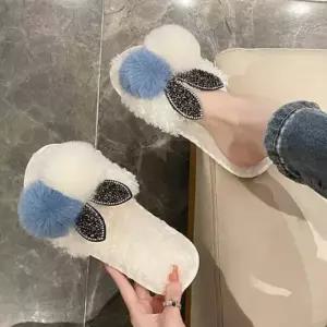 [라일리] Rly 여성 토끼 털슬리퍼 사무실실내화 거실슬리퍼