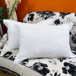 빈티지 대나무 자수 부모님 소파 선물 쿠션 스타일 전통 벨벳