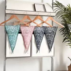 [셀러에이드]여성 린넨 쁘띠 정장 미니 스카프 헤어 악세서리 감성스카프